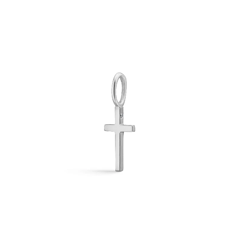 Rock Cross 18K Whitegold Pendant w. Diamond