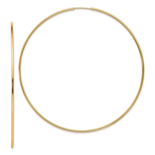 14k Yellow Gold 66MM Endless Hoop Earrings