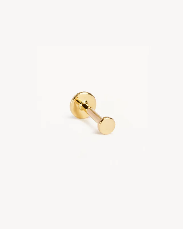 delicate heart stud earrings 14k Solid Gold Lunar Cartilage Flatback Earring