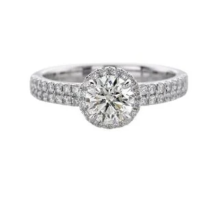 14K WHITE GOLD HALO RING 1.45CT TW