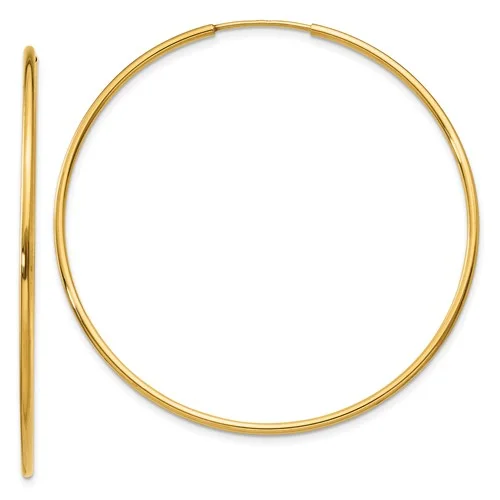 14k Yellow Gold 45MM Endless Hoop Earrings