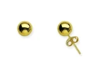 14K Yellow Gold 6mm Ball Stud Earrings