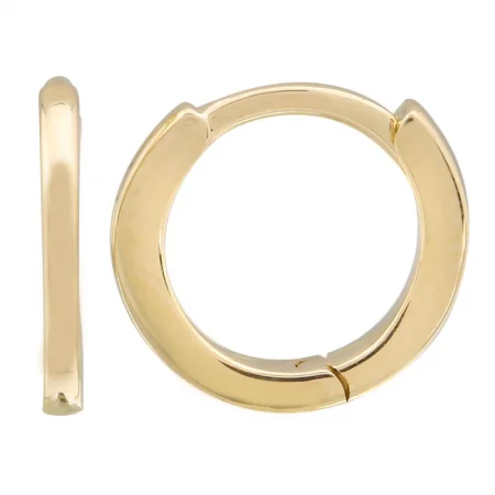 14k Yellow Gold Round Huggie Earrings