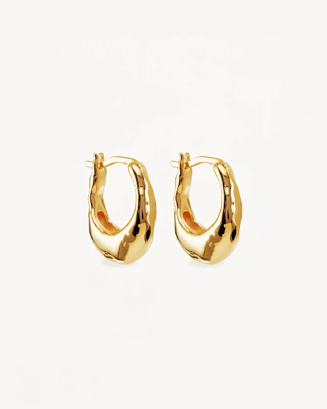 minimalist silver stacking bangles 18k Gold Vermeil Radiant Energy Small Hoops