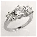 3 Stone 2 3 Round Prongs Set Cubic Zirconia Cz Ring