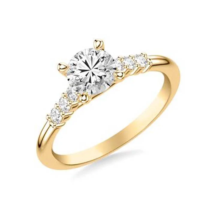 Mountz Collection .70CT Classic Round Center Diamond Engagement Ring in 14K Yellow Gold