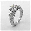 Anniversary 2 Ct Round Engraved Shank Bezel Cubic Zirconia Cz Ring