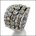 Anniversary 6.5 TCW Round 5 Rows Cubic Zirconia Cz Ring