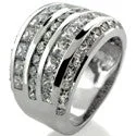 Anniversary Channel Round Princess Rows Cubic Zirconia Cz Ring