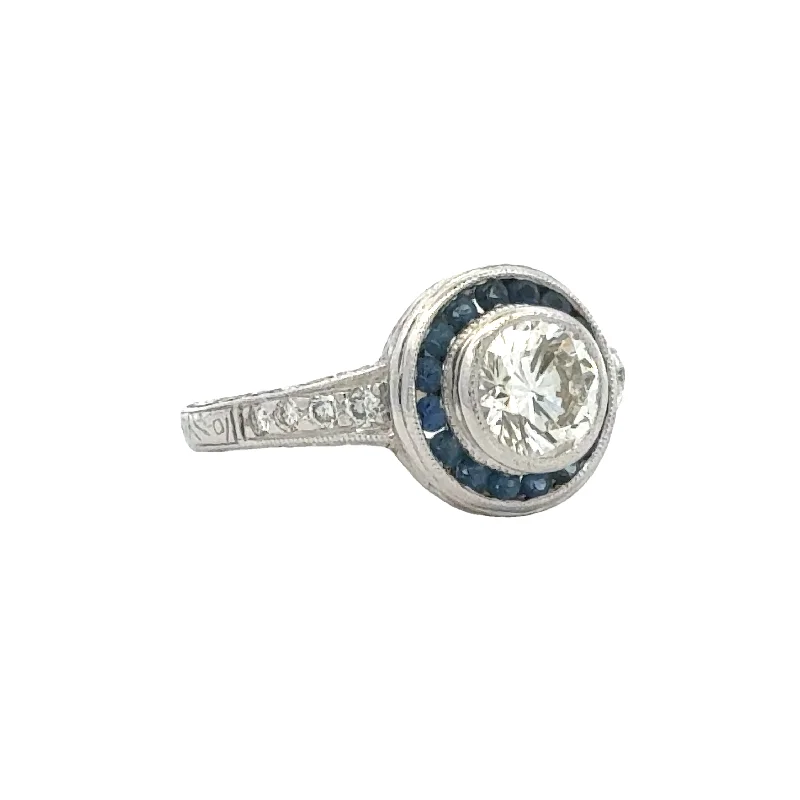 Antique DIamond Sapphire Ring