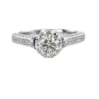 ANTIQUE MOTIF RING WITH DIAMONDS THROUGHOUT SETTING