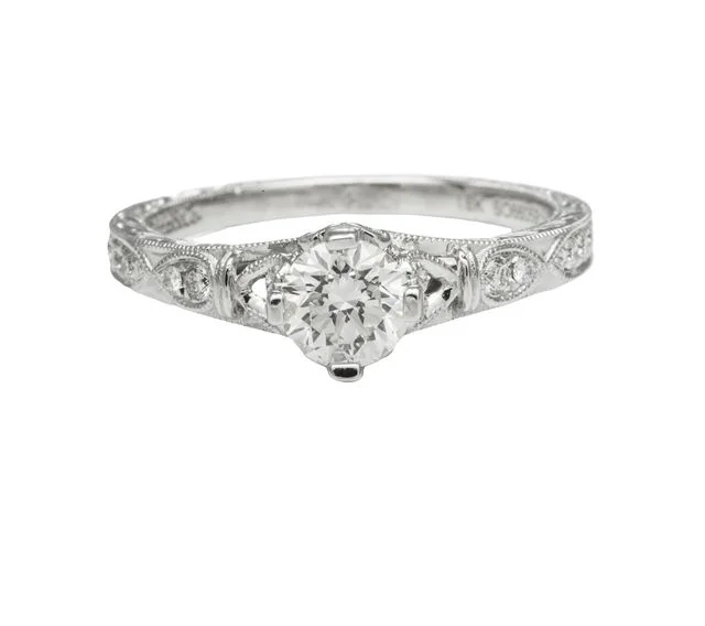 ANTIQUE STYLE DIAMOND RING WITH DIAMONDS THROUGHOUT SHANK