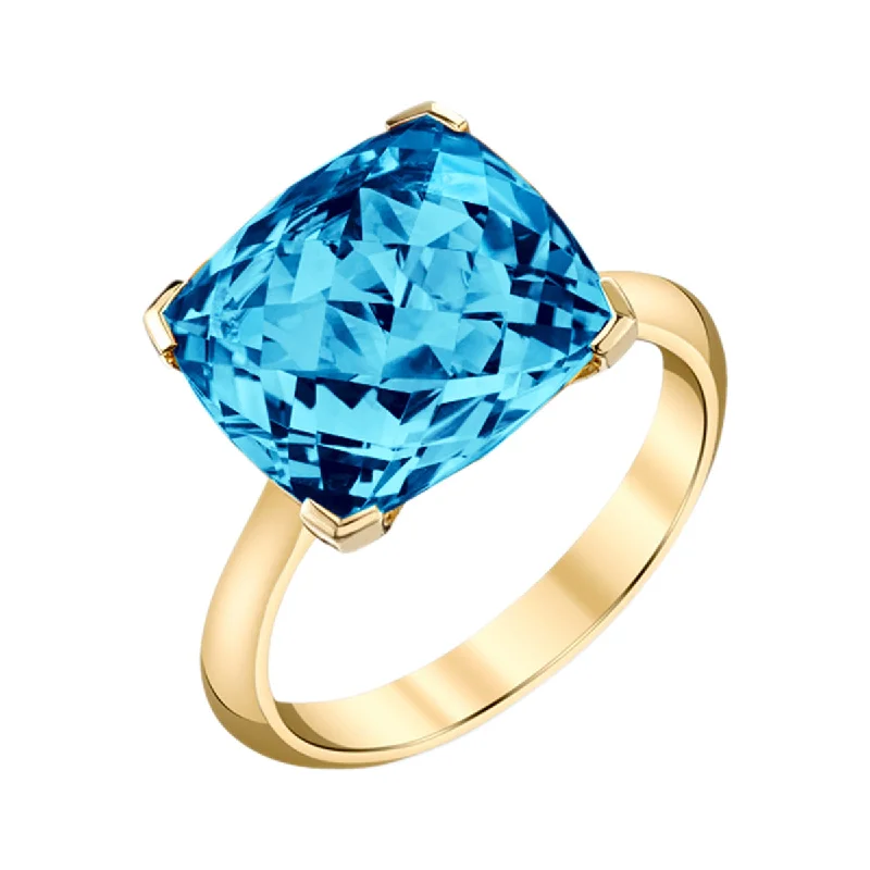 Blue Topaz 14K Yellow Gold Ring