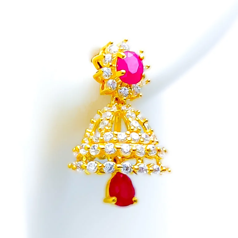 Dazzling Decorative 22k Gold Jhumki Earrings