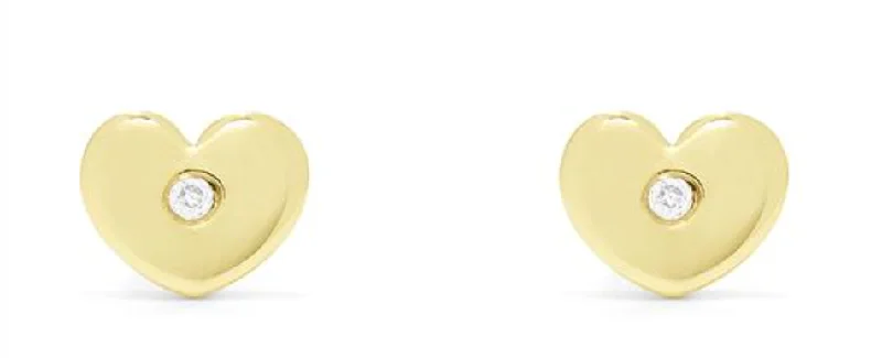 Diamond Accented Heart Earrings