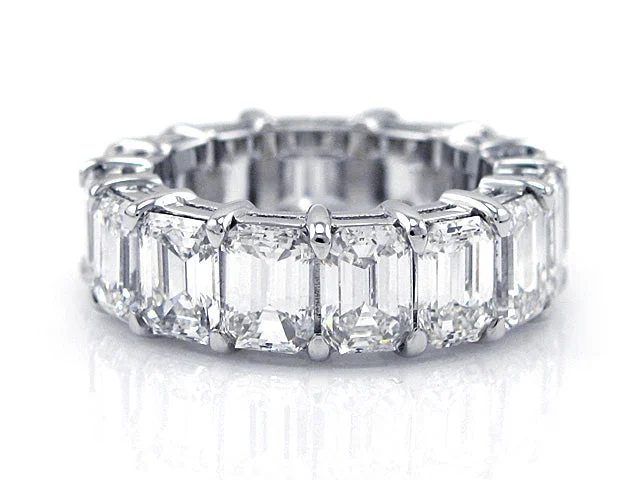 Emerald Cut Diamond Eternity Band Platinum 11.6ctw