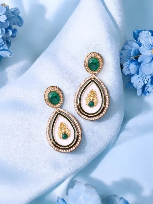 gold and turquoise statement ring Emerald Pritika Danglers