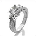 Engagement 1.25 Round Center Channel Cubic Zirconia Cz Ring