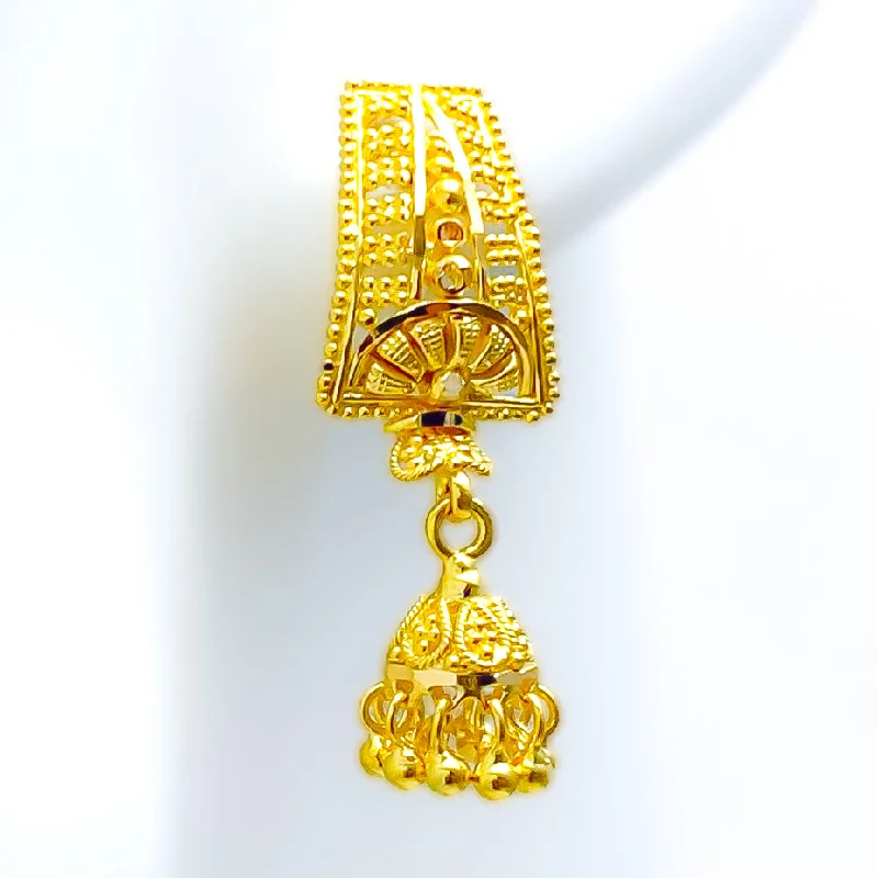 Fancy Chandelier 22k Gold Earrings