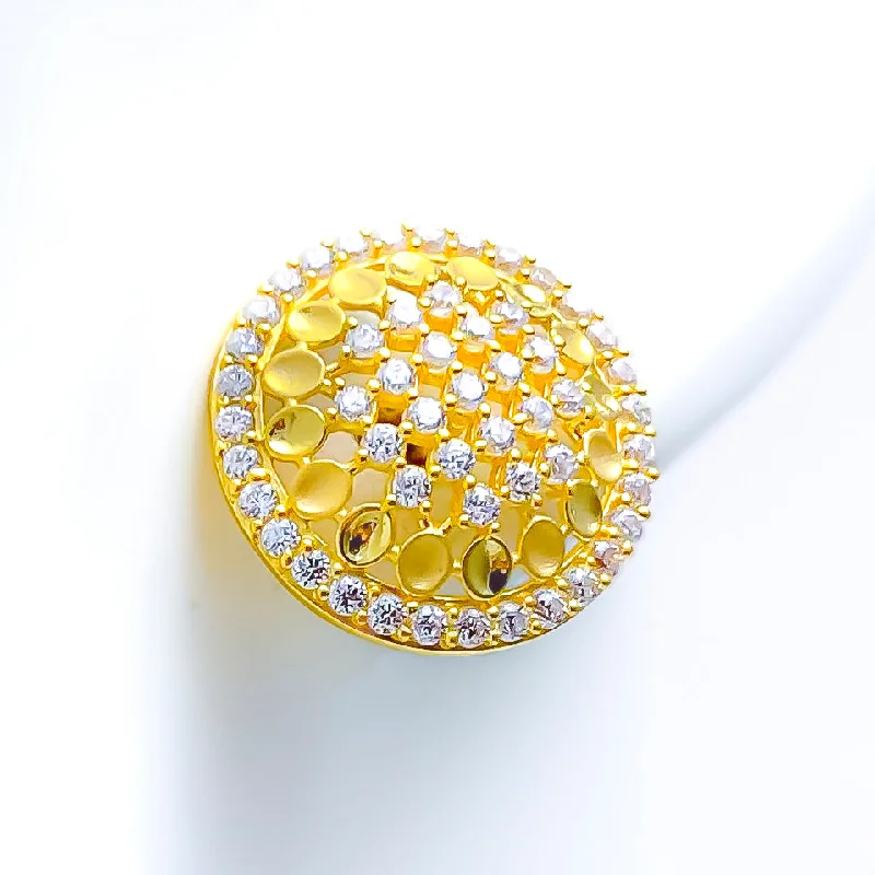 Fine Shimmering 22k Gold CZ Tops