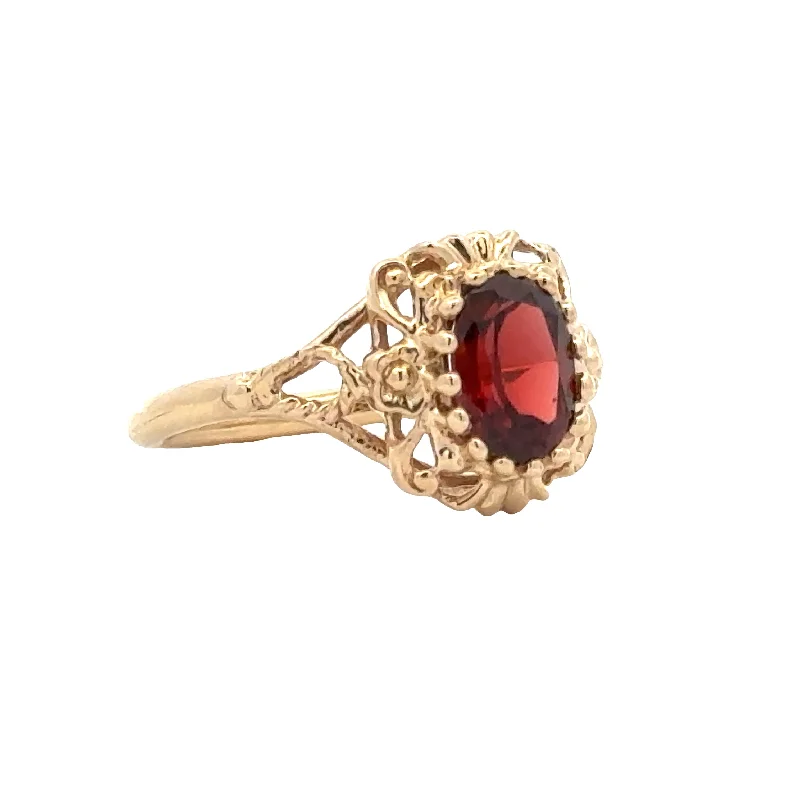 Garnet Oval Ring