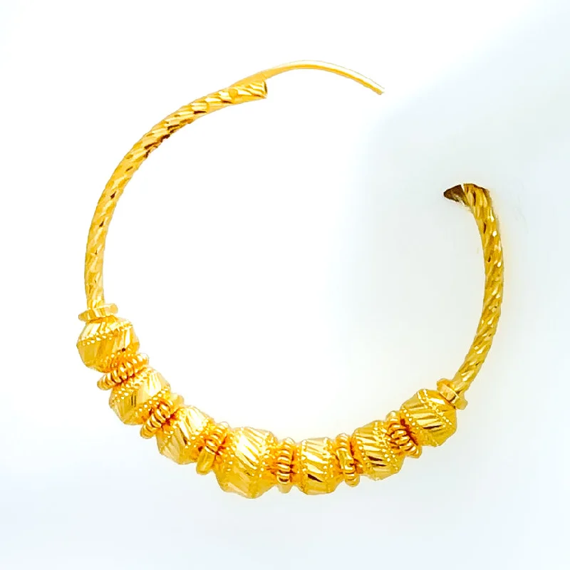 Glowing Fine 22k Gold Hoop Earring