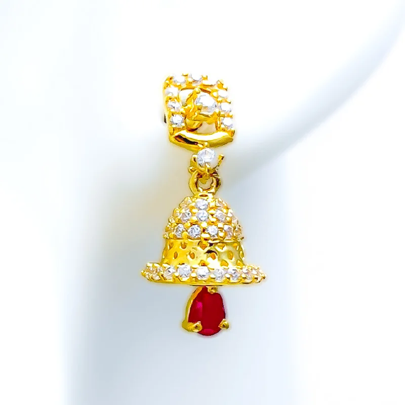 Graceful Sparkling 22k Gold Jhumki Earrings