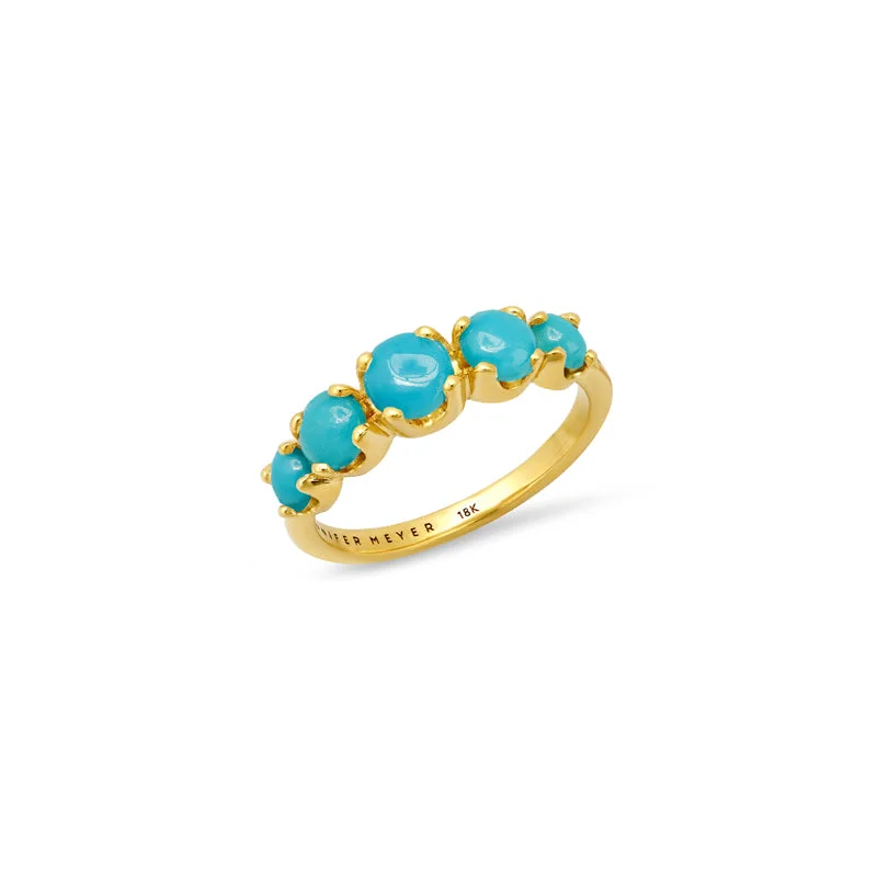 Large Graduated Turquoise Ring