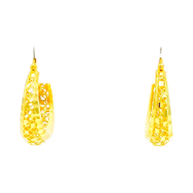 Lavish Twinkling 22k Gold Hoop Earrings