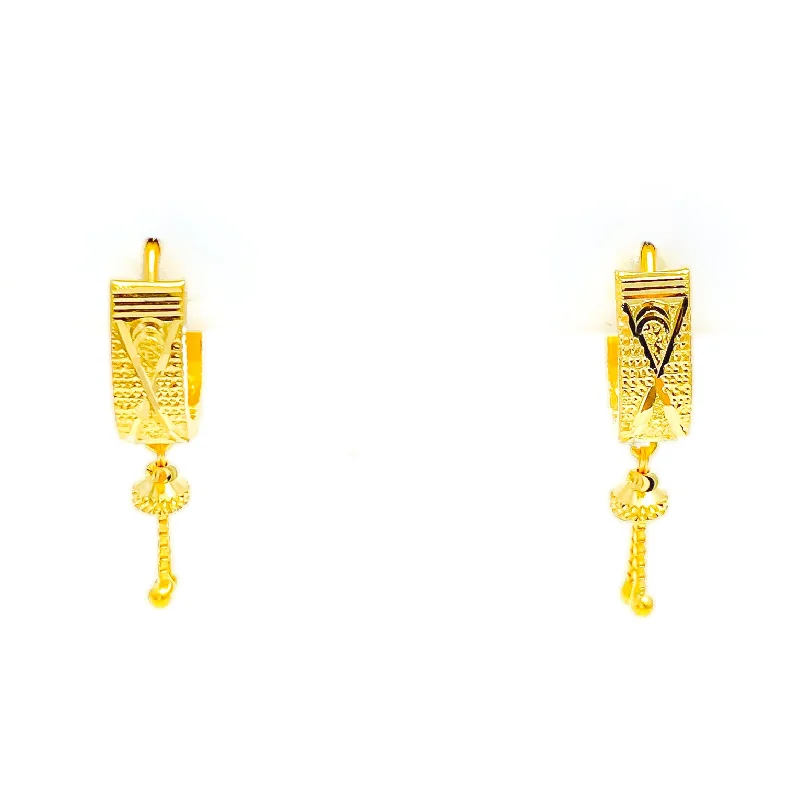 Lavish Twinkling 22k Gold U-Bali Earrings