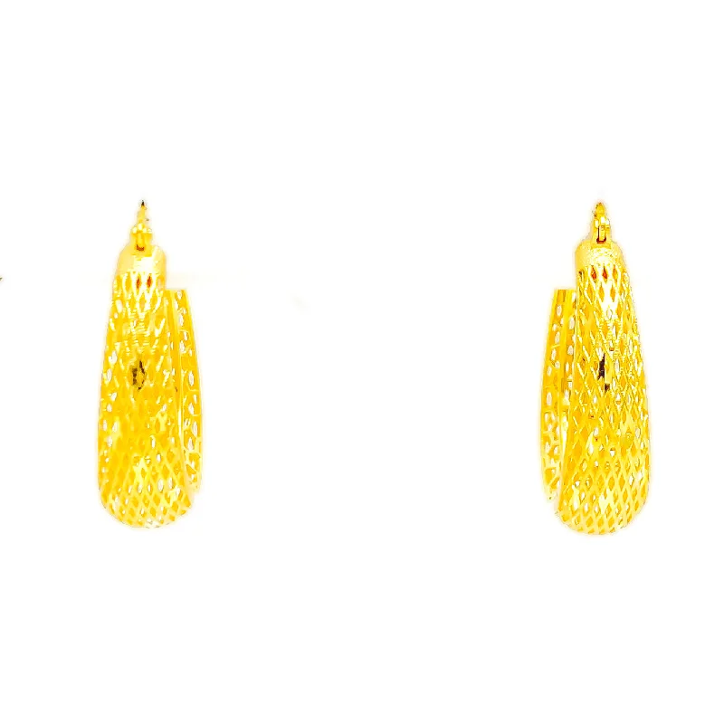 Luxurious Alluring 22k Gold Hoop Earrings