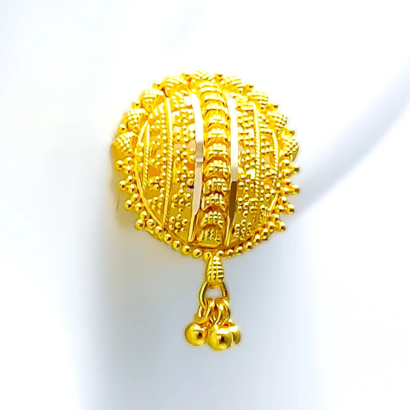 Luxurious Round 22k Gold Earrings