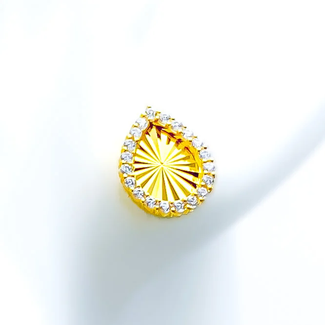 Minimalist Vibrant 21k Gold CZ Earrings