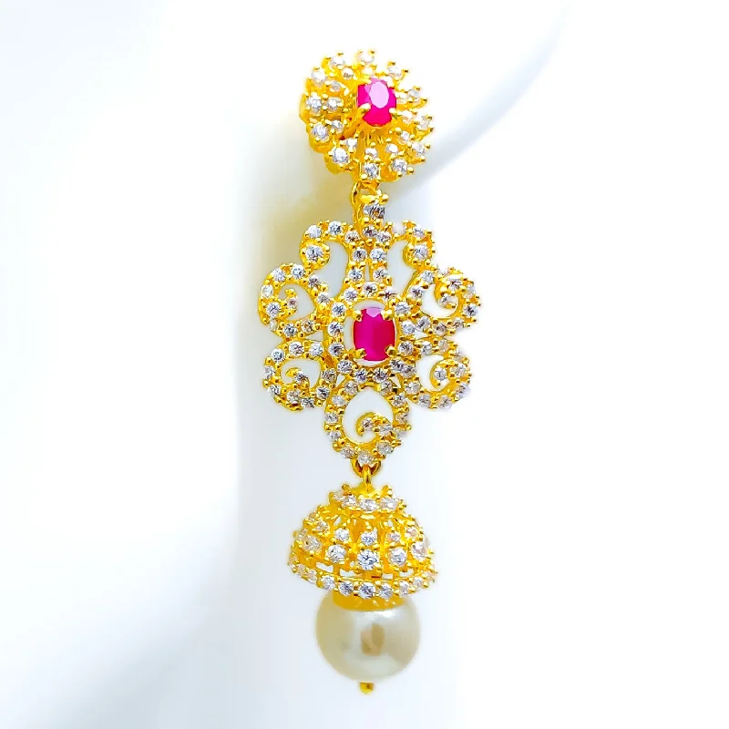 Modish Fancy 22k Gold Jhumki Earrings