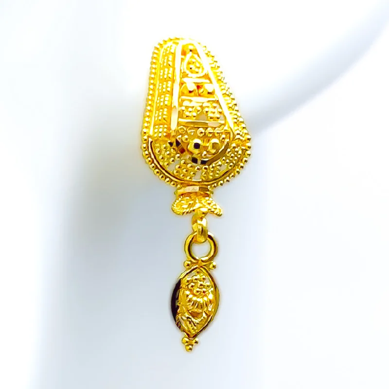 Opulent Ornate 22k Gold Earrings