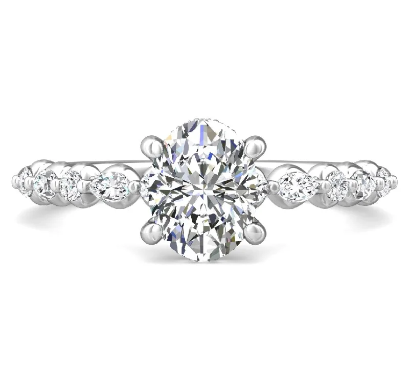 Platinum Oval Lab Grown Diamond Solitaire Engagement Ring