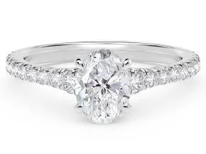 Platinum Oval Natural Diamond Classic Engagement Ring