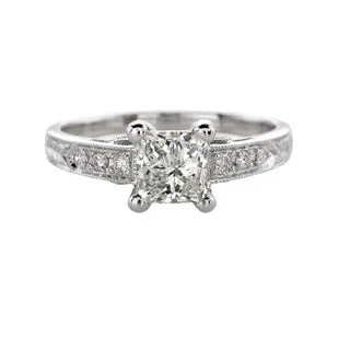 PRINCESS CUT ANTIQUE REPRODUCTION STYLE RING