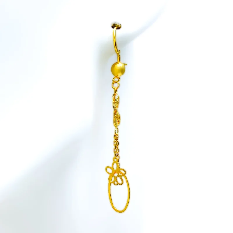 Radiant Graceful 21k Gold Hanging Earrings