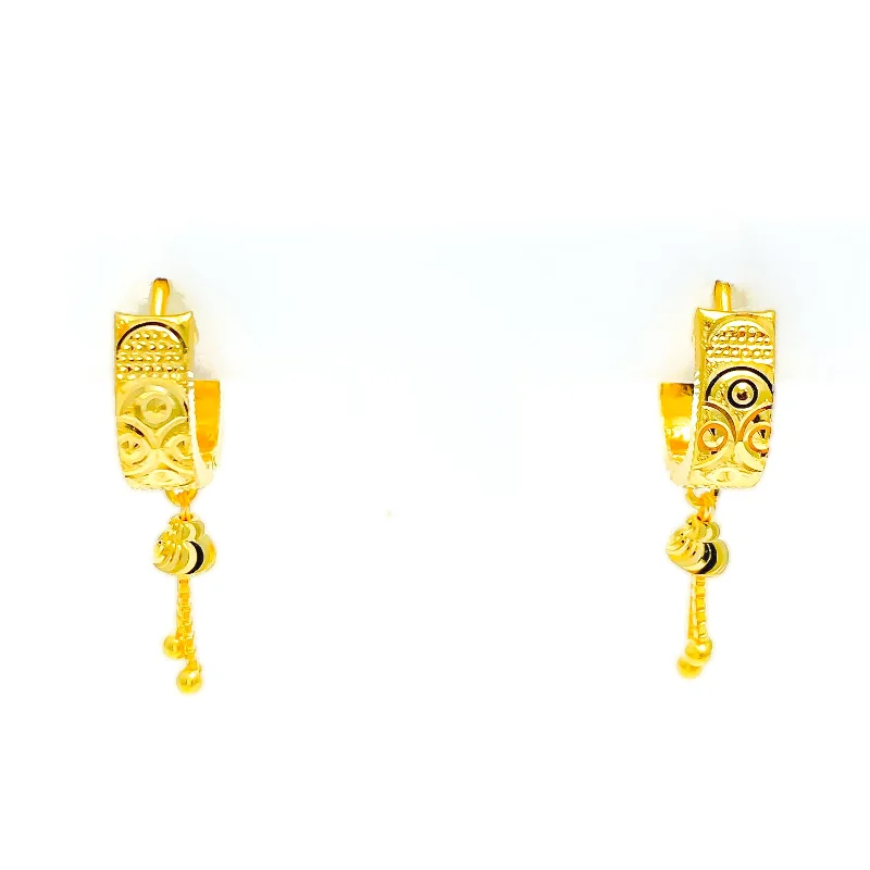 Radiant Reflective 22k Gold U-Bali Earrings