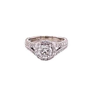 ROUND DIAMOND IN HALO WITH DIAMOND SPLIT SHANK 1.40CT TW