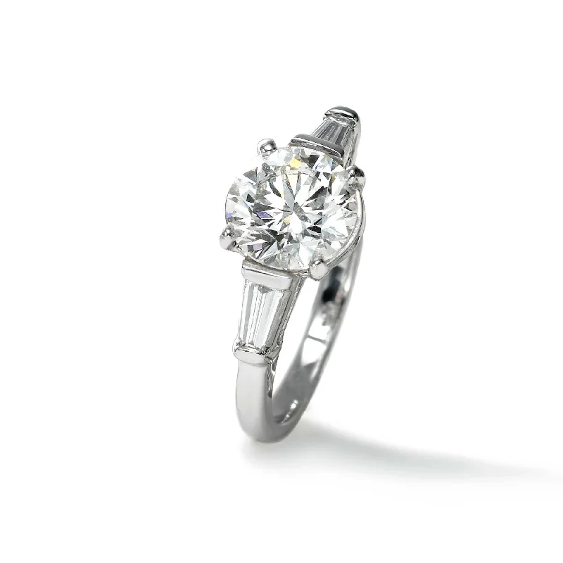 Round Diamond Ring, 2.00 Carats, H SI1, Platinum