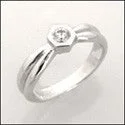 Solitaire 0.20 Round Bezel Cubic Zirconia Cz Ring