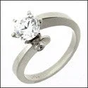 Solitaire 1 Ct Round Twist Shank Cubic Zirconia Cz Ring