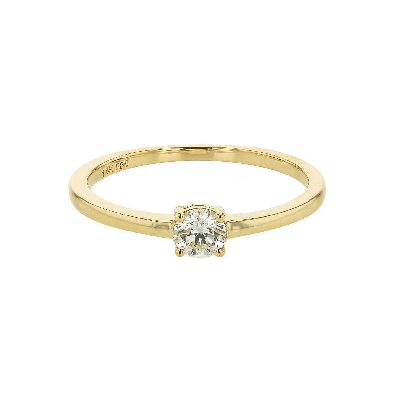 "Sphere of Sparkle" 0.22 CT Round Brilliant Cut Diamond Solitaire Ring