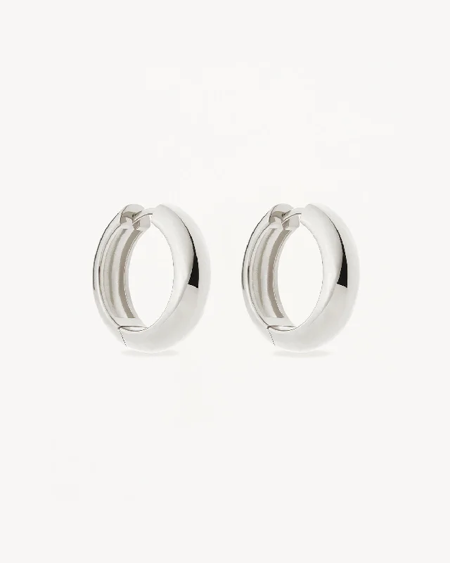 vintage-style diamond halo ring Sterling Silver Bold Large Hoops