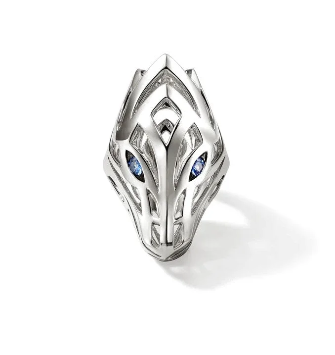 Sterling Silver White Naga Ring Size 8