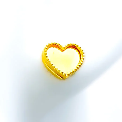 Tasteful Bright Heart 21k Gold Earrings