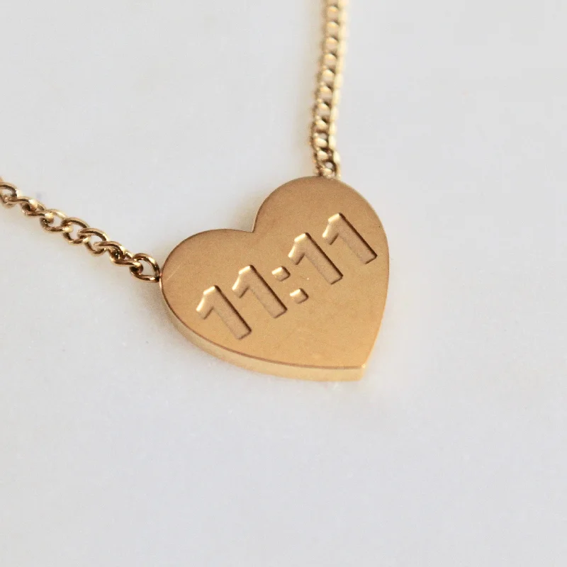 11:11 heart necklace