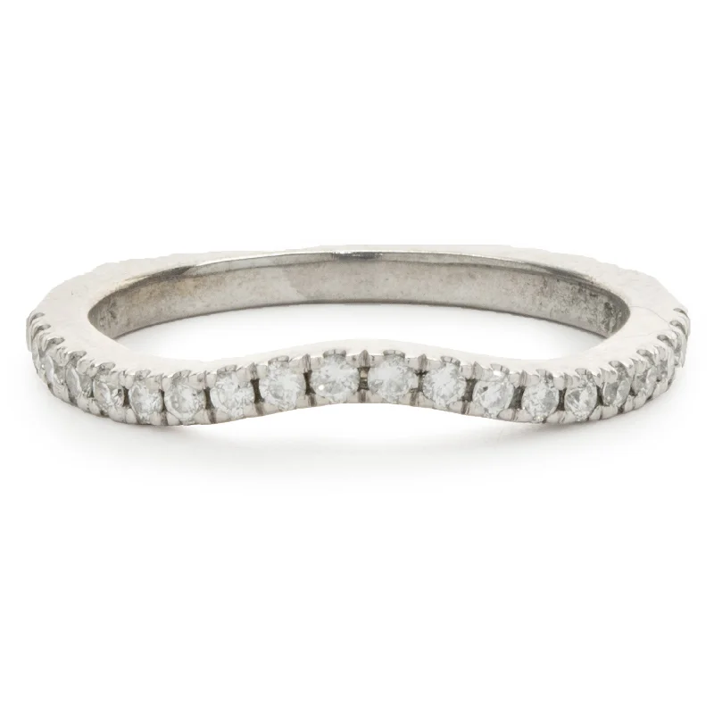 14 Karat White Gold Diamond Contour Band